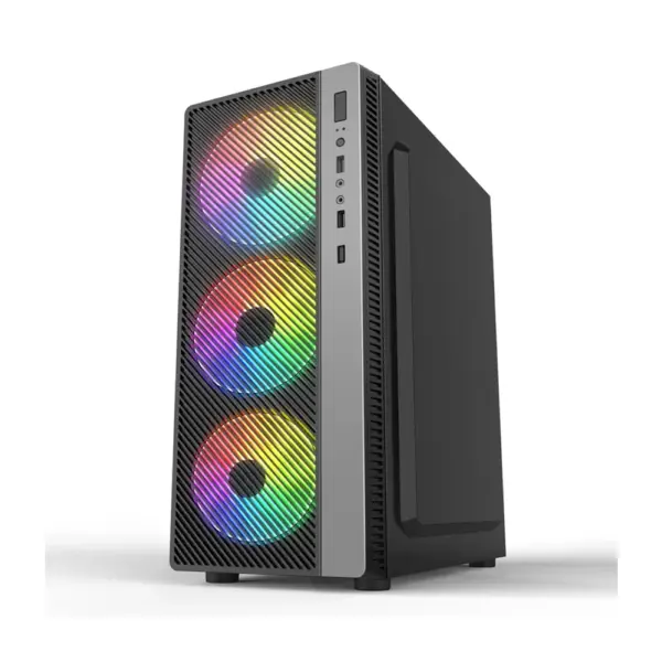 حاسوب ألعاب ATX من ريكس إيفيسكي - أسود (مع 4 مراوح مثبتة مسبقاً)-0