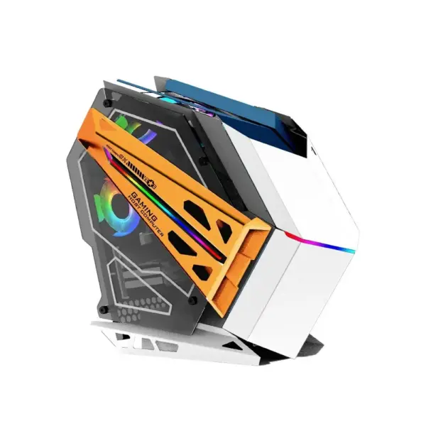 برج حاسوب ألعاب M-ATX من لوفينجكول - أبيض-0