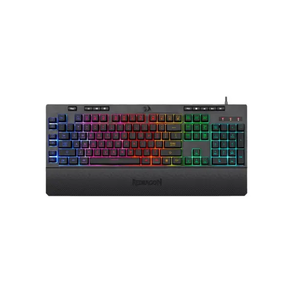 لوحة مفاتيح ألعاب ريدراغون K512 شيفا الغشائية مع إضاءة RGB ومفاتيح وسائط متعددة (لغة إنجليزية)-0