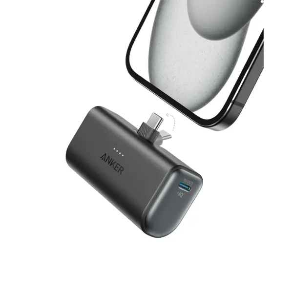 بنك طاقة أنكر نانو بسعة 5000 مللي أمبير/ساعة (22.5 واط، مع موصل USB-C مدمج) - أسود-0