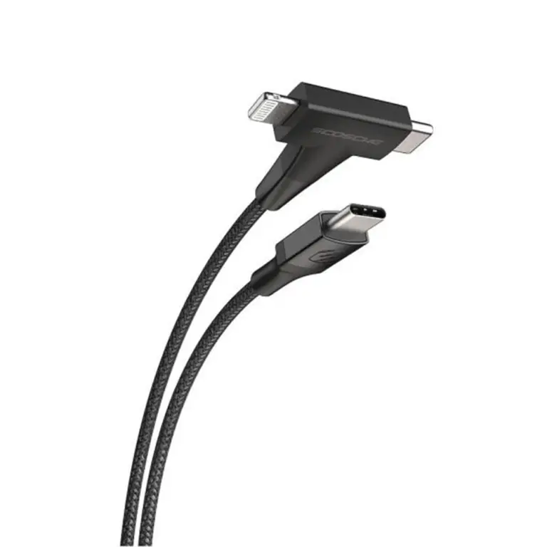 Scosche Strikeline 2-in-1 Usb-c To C/lightning Cable 4ft - Black-0