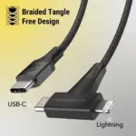 Scosche Strikeline 2-in-1 Usb-c To C/lightning Cable 4ft - Black-132814