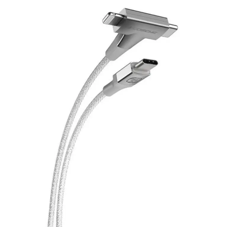 Scosche Strikeline 2-in-1 Usb-c To C/lightning Cable 4ft - White-0