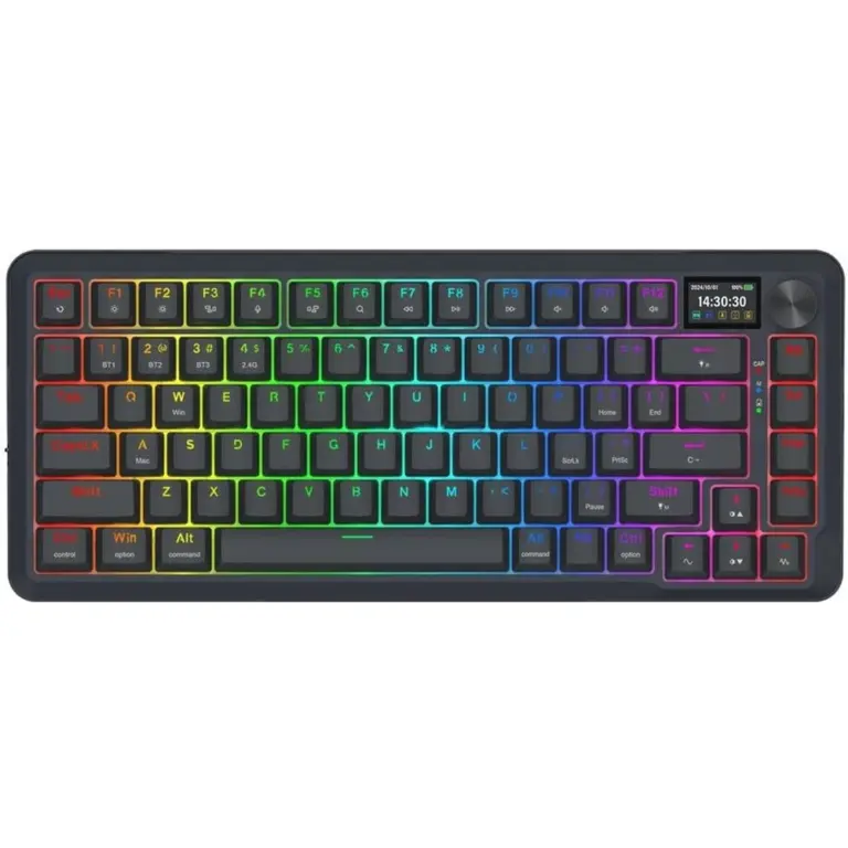 لوحة مفاتيح ألعاب ميكانيكية لاسلكية ريدراغون K708RGB-Pro فليكاكت RGB مع شاشة LCD (إنجليزية)-0