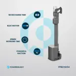 Powerology Cordless Vacuum Auto-disposal Charging - Black-133832