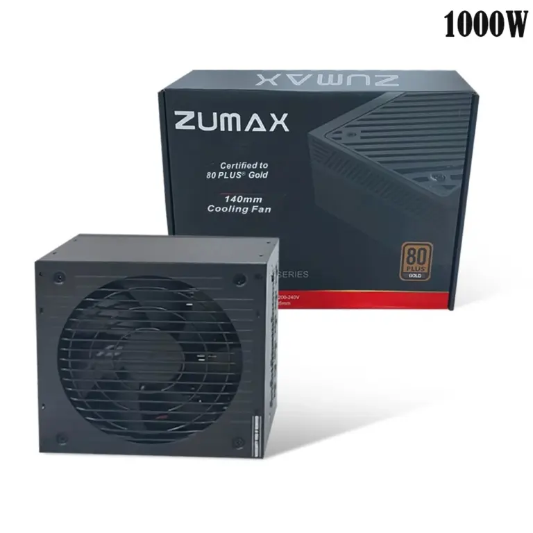 Zumax Mass Series 1000w 80 Plus Gold 140mm Cooling Fan Power Supply-0