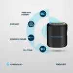 Powerology Portable Loud Speaker - Black-134589