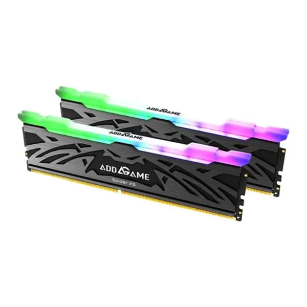 طقم ذاكرة Addlink Addgame Spider X5 RGB - 32GB (16GBx2) DDR5 6400MT/s CL38 مع مشتت حراري - أسود-0