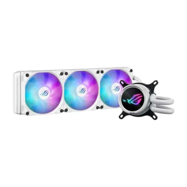 أسوس روغ ستريكس إل سي 3 360 إيه آر جي بي - 3 × 120مم مبرد سائل للوحدة المركزية مع شاشة إل سي دي - أبيض-0