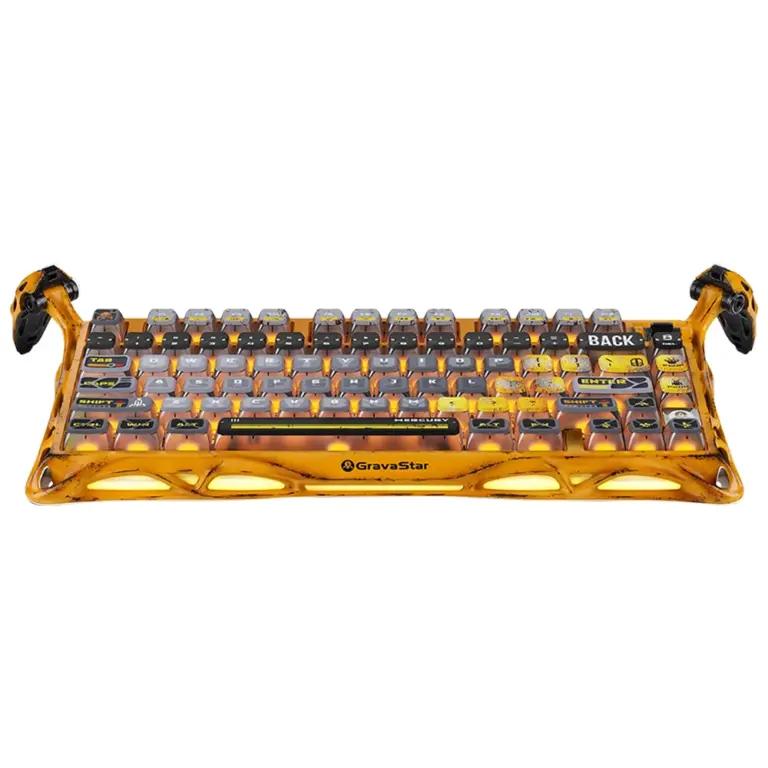 Gravastar Mercury K1 Pro 75% Wireless Mechanical Gaming Special Edition Keyboard - Battle Worn Yellow-0