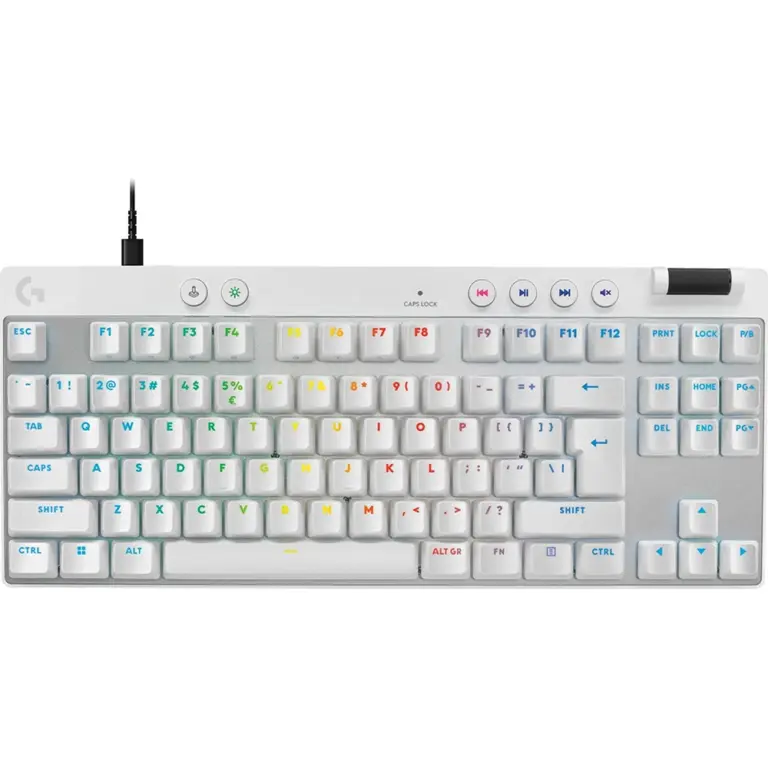 Logitech Pro X Tkl Rapid Wired Gaming Keyboard - White (English)-0