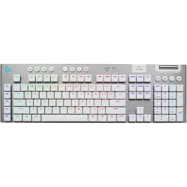 Logitech G915 X Lightspeed Tactile Low-profile Wireless Gaming Keyboard - White (English)-0