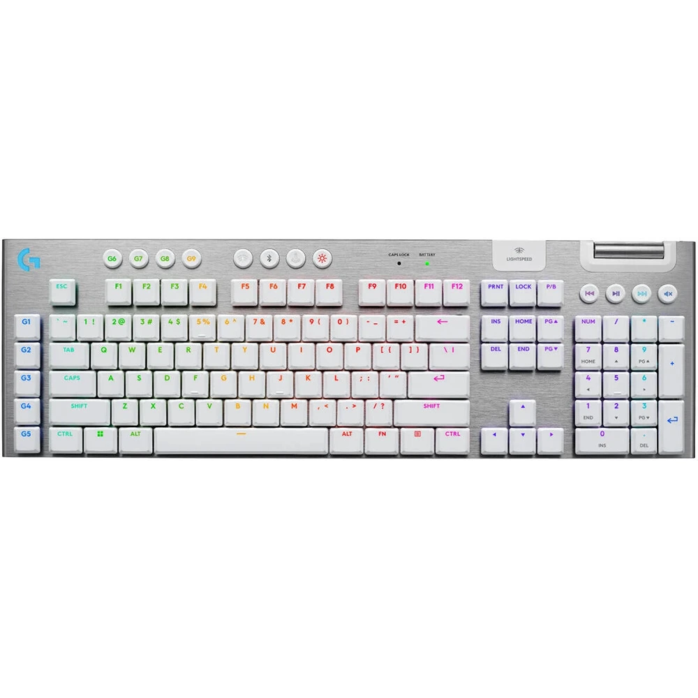 Logitech G915 X Lightspeed Tactile Low-profile Wireless Gaming Keyboard - White (English)-0 Logitech G915 X Lightspeed Tactile Low-profile Wireless Gaming Keyboard - White (English)-0