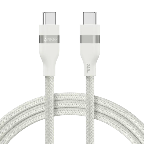 Anker Usb-c To Usb-c Cable 240w (Upcycled-braided) (0.9m/3ft) - White-0