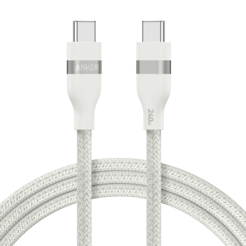 Anker Usb-c To Usb-c Cable 240w (Upcycled-braided) (1.8m/6ft) - White-0