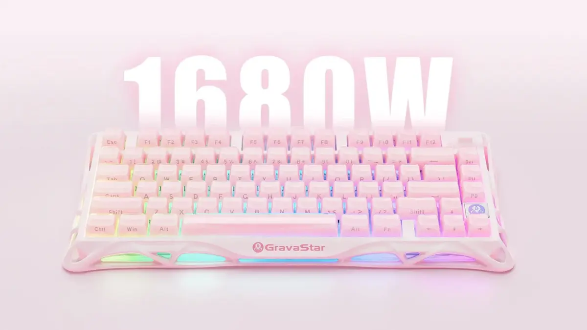 Gravastar Mercury K1 75% Wireless Mechanical Gaming Keyboard Special Edition - Sakura Pink-138764