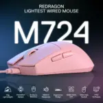 Redragon King 1k Wired Ultra Light-weight Gaming Mouse - Pink-139187