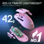 Redragon King 1k Wired Ultra Light-weight Gaming Mouse - Pink-139189