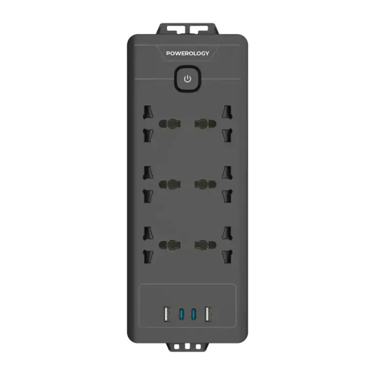Powerology 6ac 2500w Power Strip - Black-0
