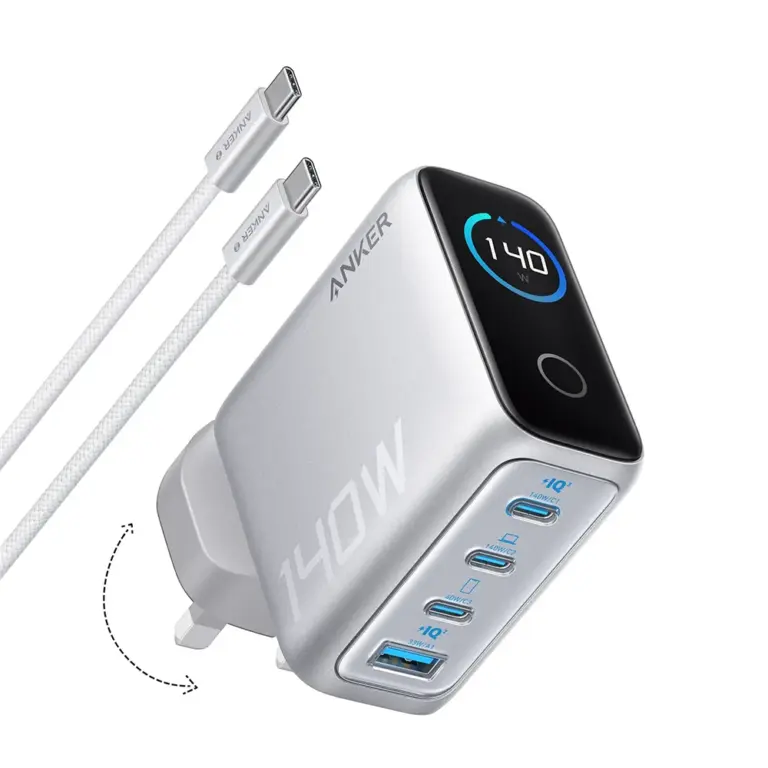 Anker Charger 140w, 4-port Foldable Pd 3.1 Usb-c Gan Charger With Usb-c Cable-0