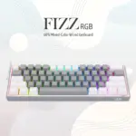 Redragon K617 Fizz 60% Wired RGB Mechanical Gaming Keyboard - Grey/White (Eng/Arabic)-139170