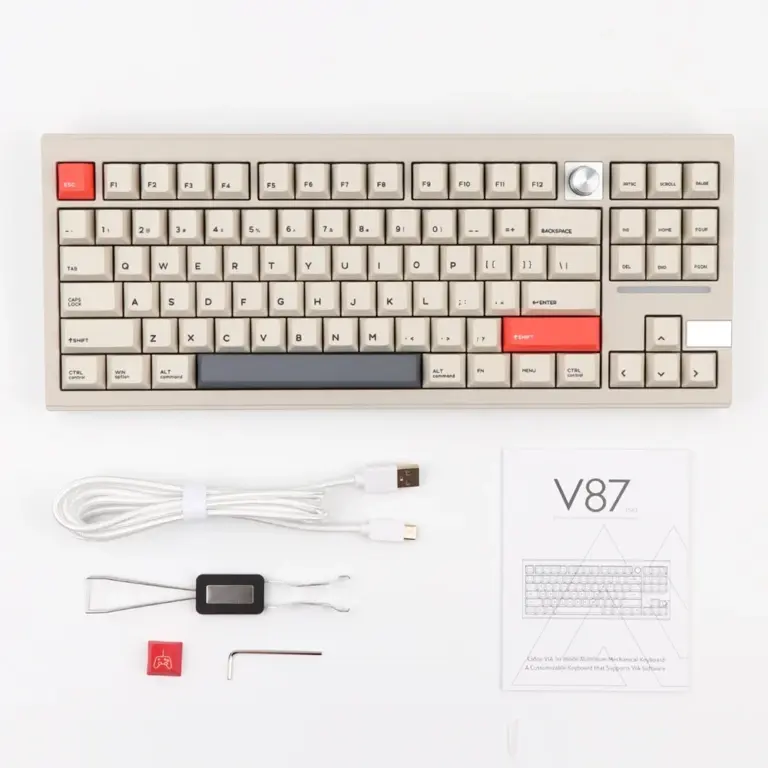 Cidoo V87 Pro Gasket Tkl Tri-mode Via Programmable Mechanical Keyboard (English)-0