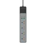 Porodo 4AC 65W 3000W Power Strip - Black-0