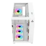 Sharx Profin GX700 Mid Tower Two Side Panel Front & Left Side Tempered Glass with 7 ARGB Fans - White-141050