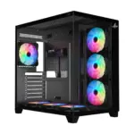 Sharx Profin XI700B Mid Tower Two Panel Front & Left Side Tempered Glass Case with 7 RGB Fans - Black-0