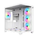 Sharx Profin XI700B Mid Tower Two Panel Front & Left Side Tempered Glass Case with 7 RGB Fans - White-0