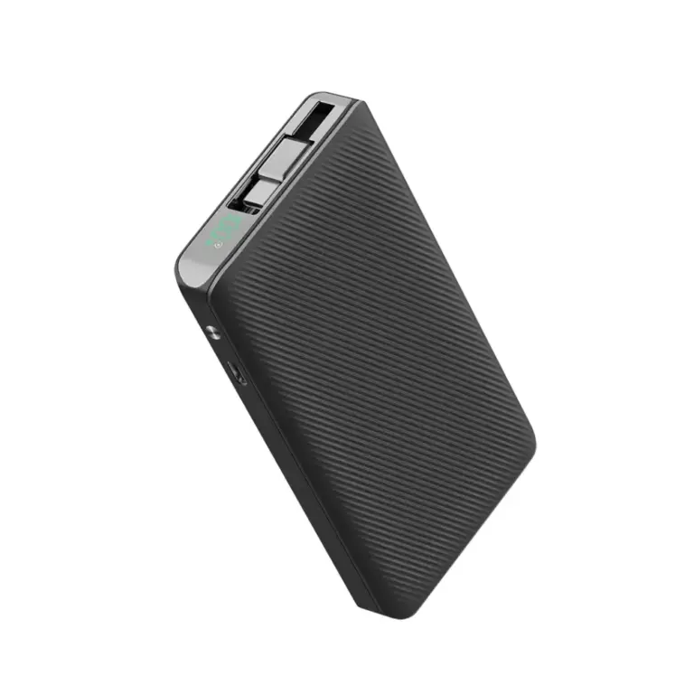 Powerology 10000mah Retractable Cable Power Bank - Black-0