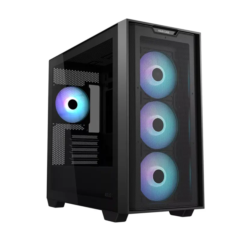 Asus A21 PLUS ARGB M-ATX Mid Tower Gaming PC Case - Black-0