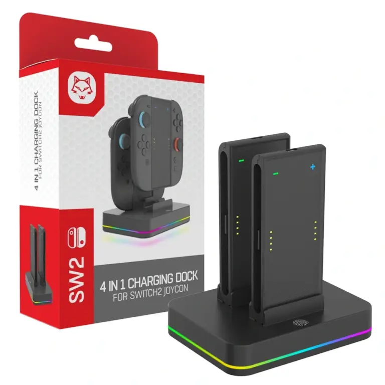 4 in1 RGB JoyCon Charging Dock For Nintendo Switch 2 - Black-0