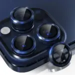 iPhone 15 Pro / 15 Pro Max Back Camera Protector with Metal Ring – Blue-139457