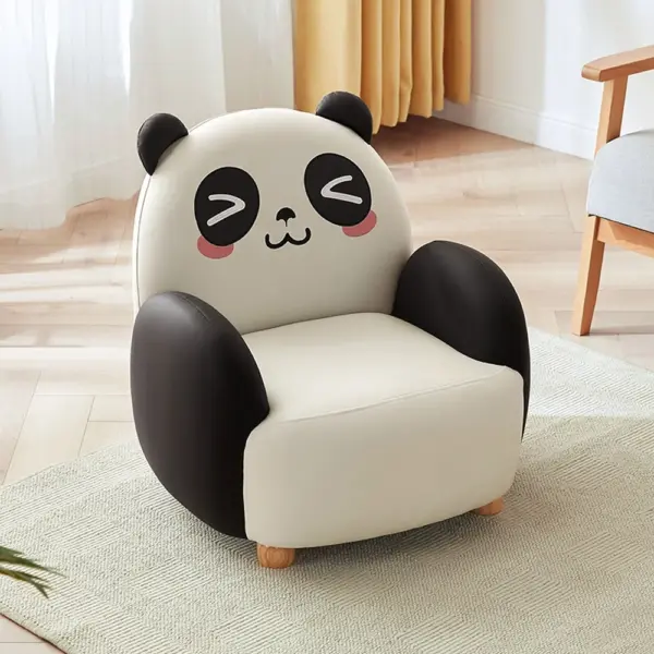 Linsy Kids Mini Sofa Chair - Black & White-0
