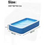Green Lion Inflatable Small Swimming Pool - Blue (305*180*60CM)-139574