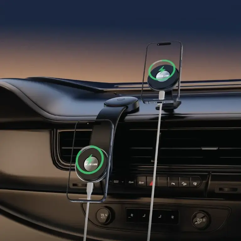 Green Lion 2 in1 Magflex Wireless Car Charger - Black-0