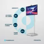 Powerology Android 32” Uhd 60hz Tablet With Stand 8 +128gb - Silver-139945