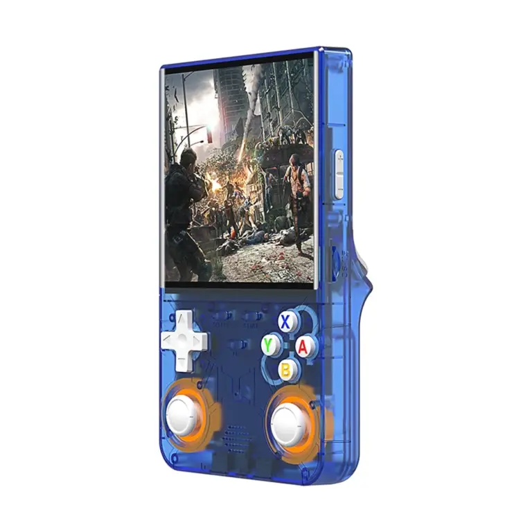 R36 Ultra Retro Handheld Game Console with 64GB - Transparent Blue-0