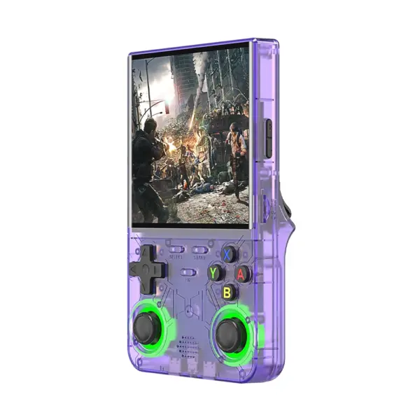 R36 Ultra Retro Handheld Game Console with 64GB - Transparent Purple-0