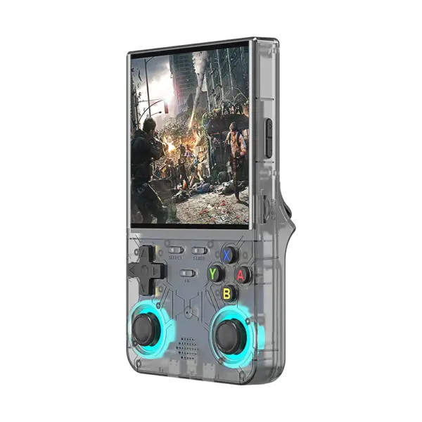 R36 Ultra Retro Handheld Game Console with 64GB - Transparent Black-0
