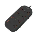 Porodo Blue 8 AC Power Strip - Black-thumbnail