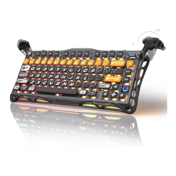 GravaStar Mercury K1 Pro 75% Wireless Mechanical Gaming Keyboard - CyberFlare (English)-0