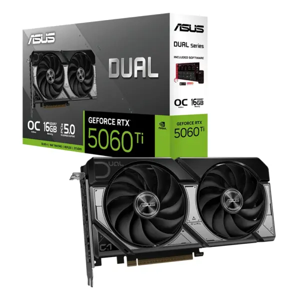 Asus Dual Geforce Rtx 5060 Ti 16gb Oc Graphic Card - Black-0