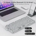 Redragon K649 ELF PRO 78% 3-Mode RGB Mechanical Keyboard - Transparent-142270