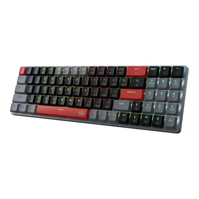 Redragon K626 RGB Wireless Mechanical Keyboard with Number Pad, Triple Mode 75% Low Profile Keyboard-0