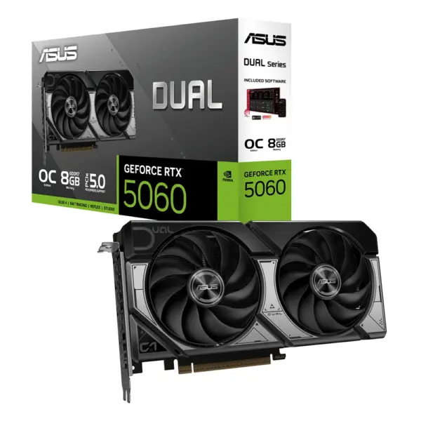 بطاقة رسوميات أسوس دوال RTX 5060 OC بسعة 8GB - أسود-0