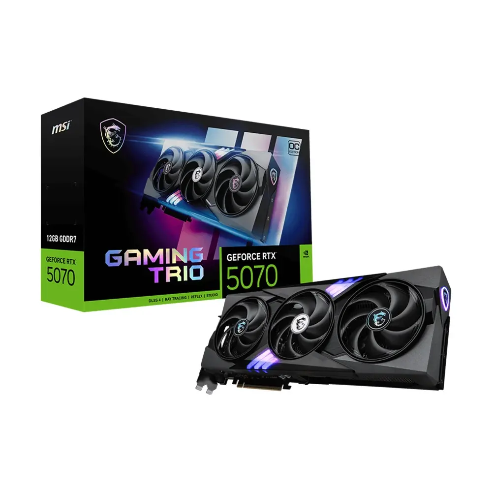 MSI NVIDIA GEFORCE RTX 5070 GAMING TRIO OC 12GB GDDR7 DLSS 4 Graphics Card - Black-0
