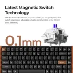 Keychron K2 HE 75% Wireless RGB Mechanical Gaming Keyboard (Magnetic Switch) (Arabic layout) - White (Special Edition)-141844