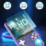 R36 Ultra Retro Handheld Game Console with 64GB - Transparent Purple-142358